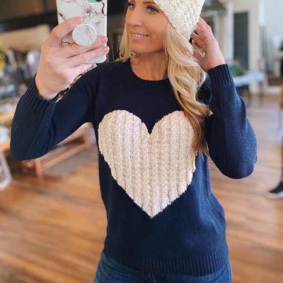 SO MUCH LOVE SWEATER-NAVY/IVORY - Picture 2 of 5